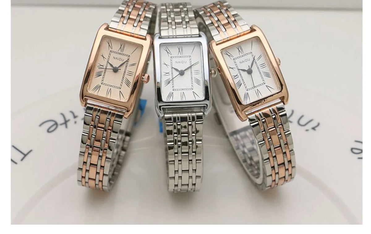 Watches for Women Rectangular Roman Scale Ladies Steel Strap Watch Fashion Trend Thin Strap Quartz Wristwatches Relogio Feminino