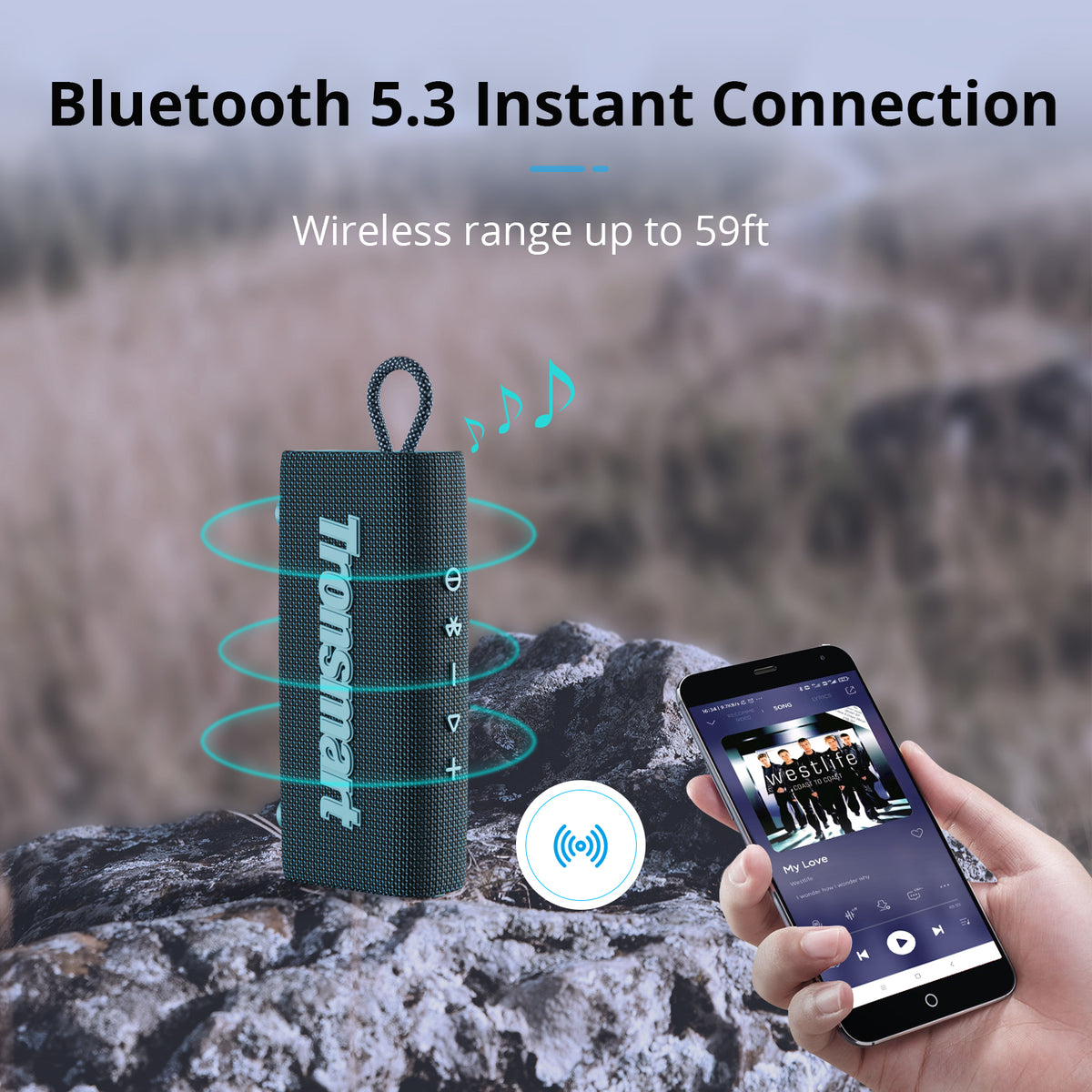 Original Tronsmart Trip Bluetooth 5.3 Lautsprecher Dual-Driver Tragbarer Lautsprecher mit IPX7 Wasserdicht True Wireless Stereo für den Außenbereich