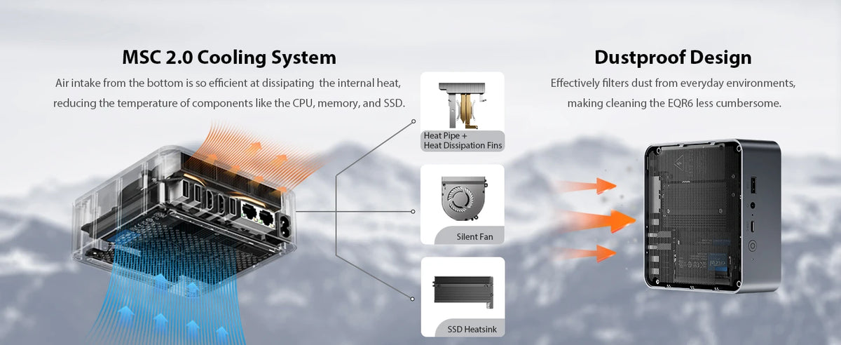 Computadora de escritorio para juegos Beelink SER5 MAX Ryzen 7 5800H 5700U EQR6 6900HX con Windows 11, DDR4, 16 GB, 500 GB SSD, WIFI6, BT5.0