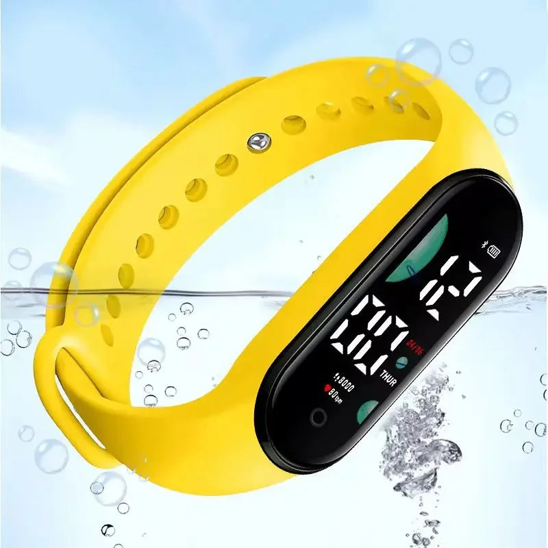 Reloj deportivo electrónico LED digital para mujer, reloj de pulsera de silicona sencillo e informal, resistente al agua