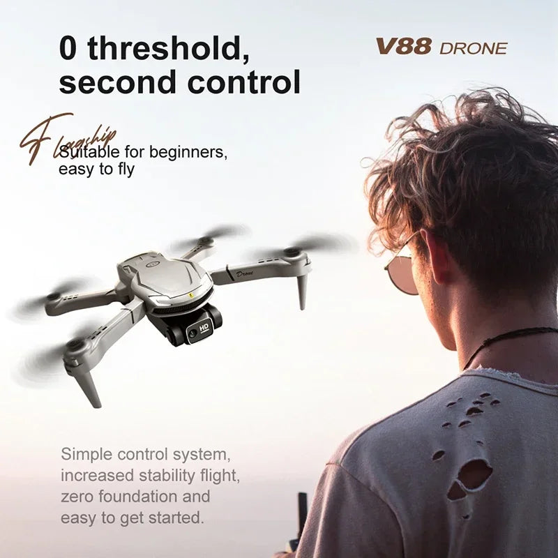 Xiaomi-V88 Professionelle Drohne, 8K, HD-Luftbild, Doppelkamera, omnidirektional, Hindernisvermeidung, WLAN, faltbarer Quadrocopter, 16000 m