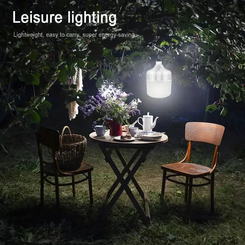 Outdoor USB Rechargeable LED Lamp Bulbs 20W 40W 60W Emergency Light Hook Up Camping Fishing Portable Lantern Night Lights