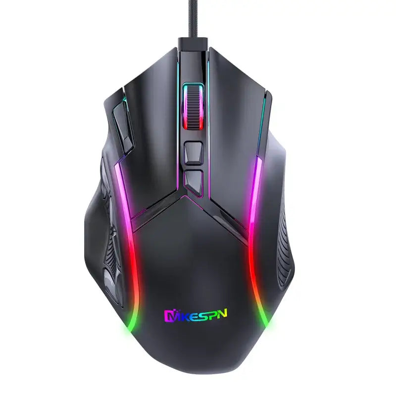 12800DPI Free Weight Macro RGB Gaming Mouse 12 Programmable Keys Game Mouse RGB Light Max to 6 levels For pc mac gun PUBG Laptop