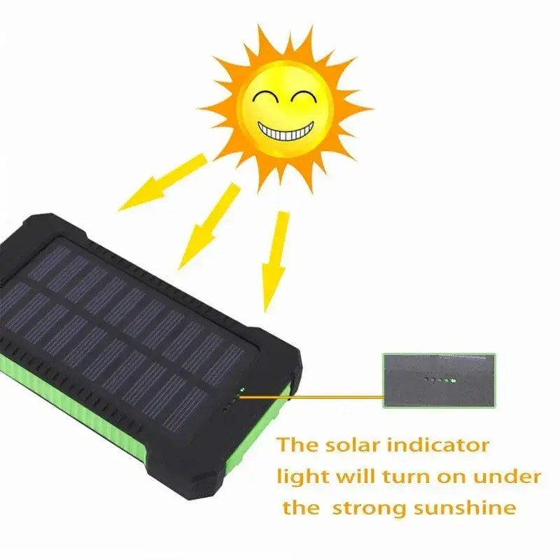 Banco de energía solar portátil de 200000 mAh, batería externa de carga rápida, banco de energía impermeable con linterna SOS, banco de energía para Xiaomi