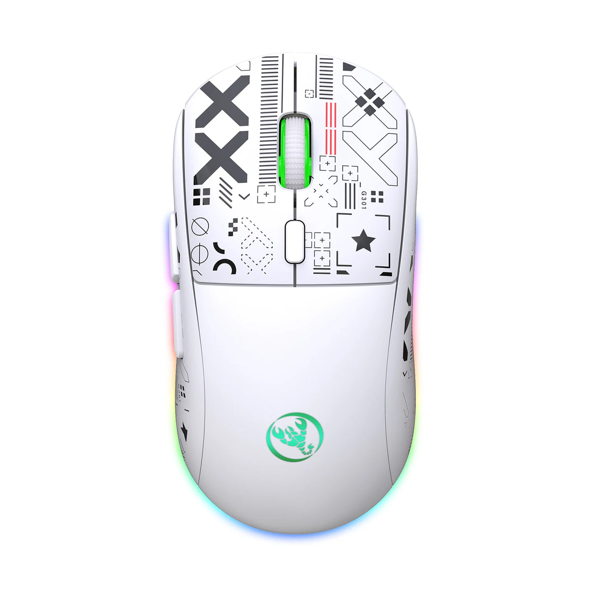 hxsj T90 2.4G Wireless Mechanical Mouse RGB Gaming Mouse Ergonomic 10 Million Keystroke 3600DPI Mouse 11 RGB Lighting Modes Mice