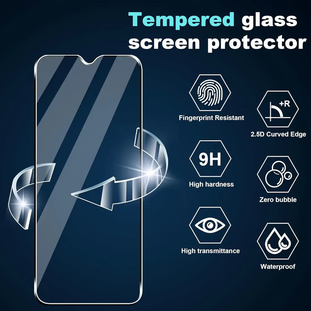 Para Samsung Galaxy A25 5G Protector de pantalla de vidrio templado completo Película de vidrio