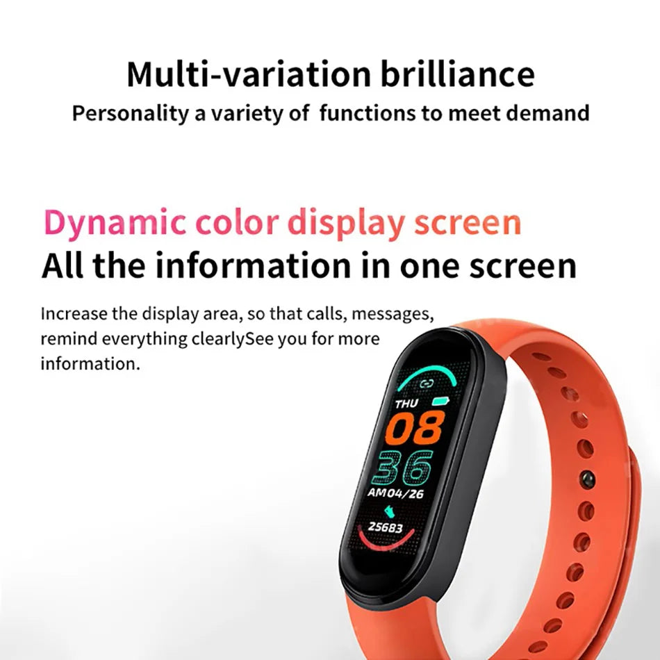 M6 Smart Watch Männer Frauen Fitness Smart Armband Sport Band Herzfrequenz Blutdruckmessgerät Wasserdichte Multifunktionsuhren