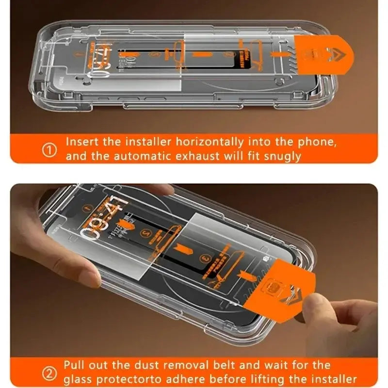 3 protectores de pantalla de fácil instalación con revestimiento oleofóbico y sin polvo para iPhone 13, 11, 12, 14, 15 Pro Max, Mini XR, 16, 15 Plus