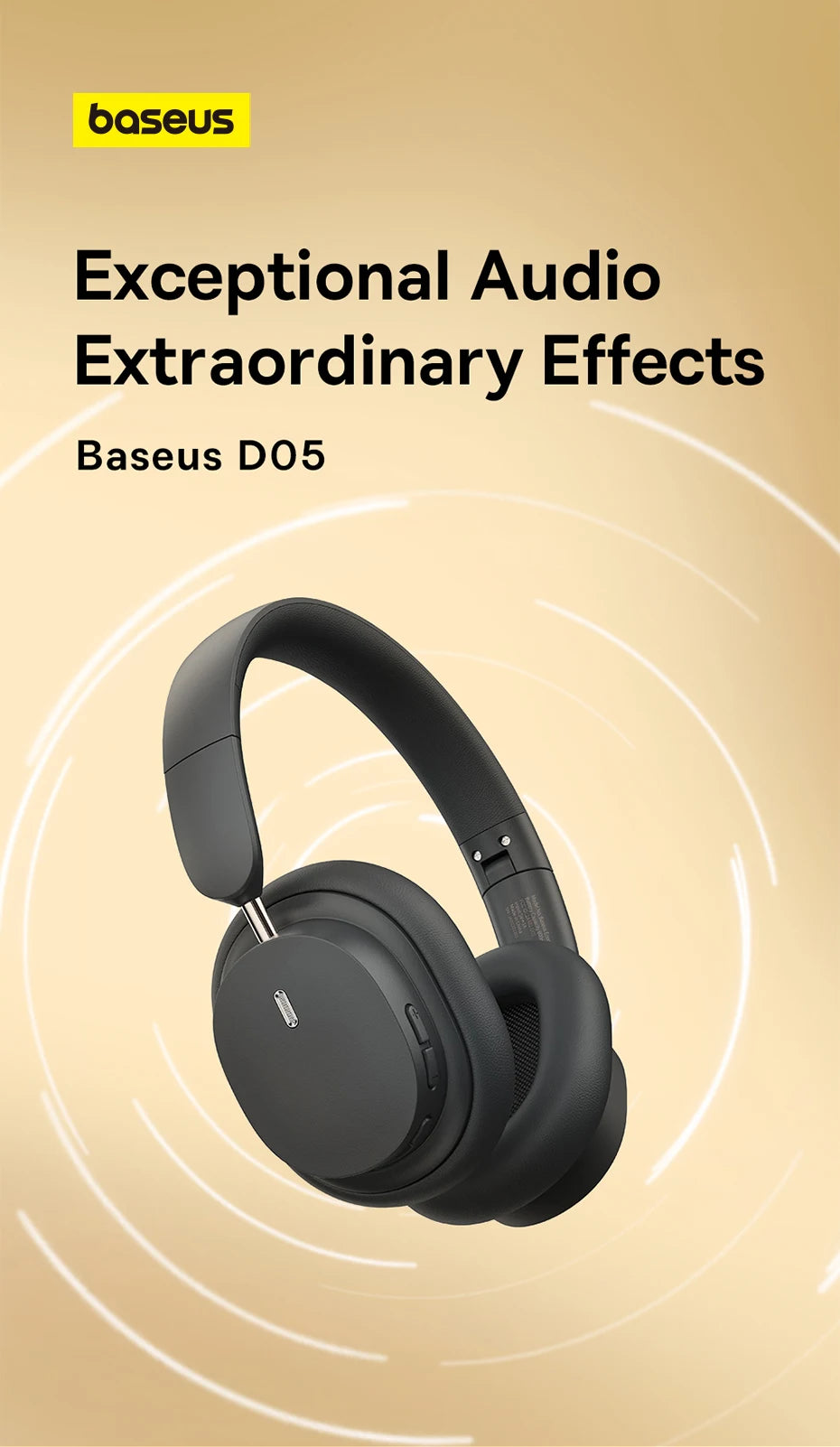 Baseus Bowie D05 Headphones Wireless Earphone Bluetooth 5.3 Headset HiFI Stereo Fones Foldable Wireless Wired Dual Use Headphone