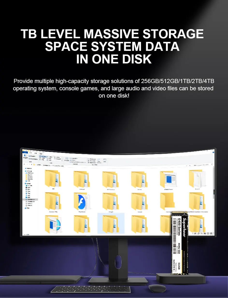 M2 SSD NVMe 256GB 128GB 512GB SUPERHEER M.2 PCIe 3.0 1TB Hard Drive 2280 Internal Solid State Disk for Laptop Desktop