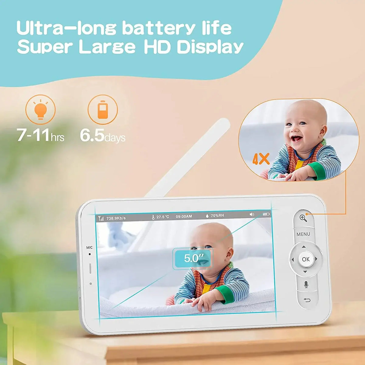 Wifi Baby Monitor Babyphone Video Baby Kamera Bebe Nanny HD 5 Inch LCD Handy APP Steuerung PTZ Lullabies Für Neue geboren