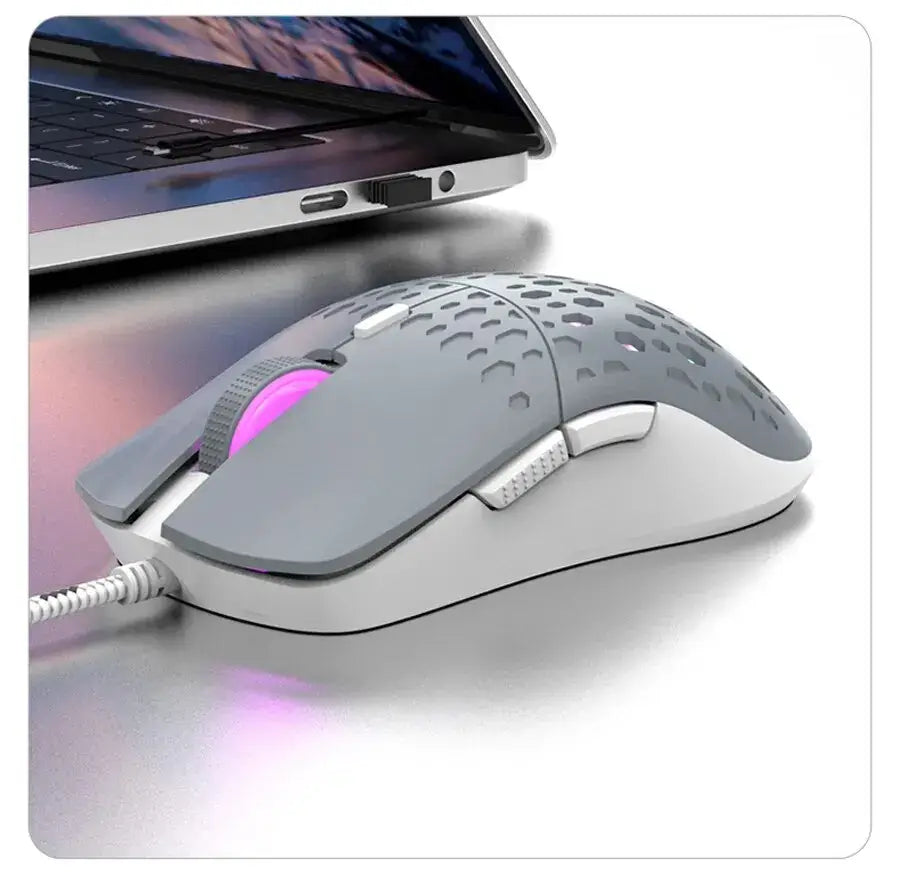 RAIKU G701 Wired 6 Keys Mouse Colorful Lighting Gaming and Office For Microsoft Windows and Apple IOS System