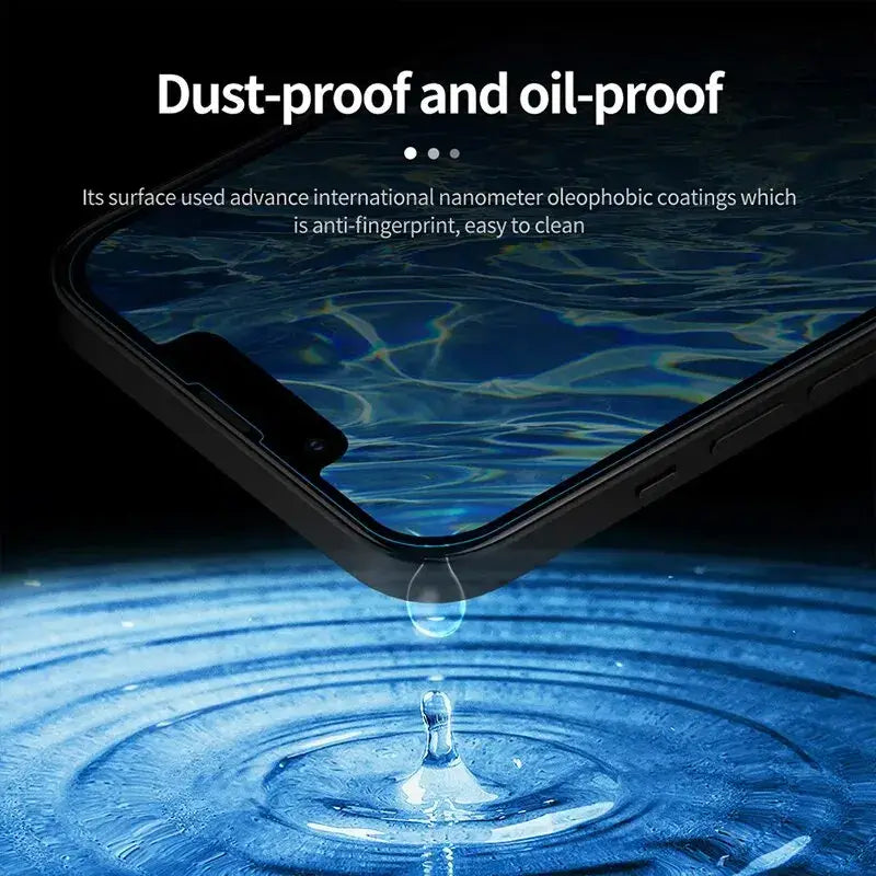 Protector de pantalla de vidrio templado de dureza 9H para iPhone 15, 14 Plus, 13, 12, 11 Pro Max, película protectora para iPhone X, XR, XS Max