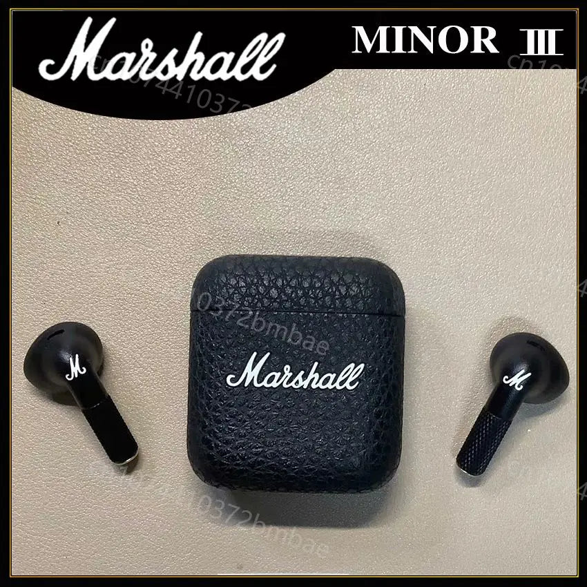 Marshall MINOR III Portable Wireless Headphones HIFI Sound Bluetooth Earphone with Charging Case Sport Semi-In-Ear Headphone