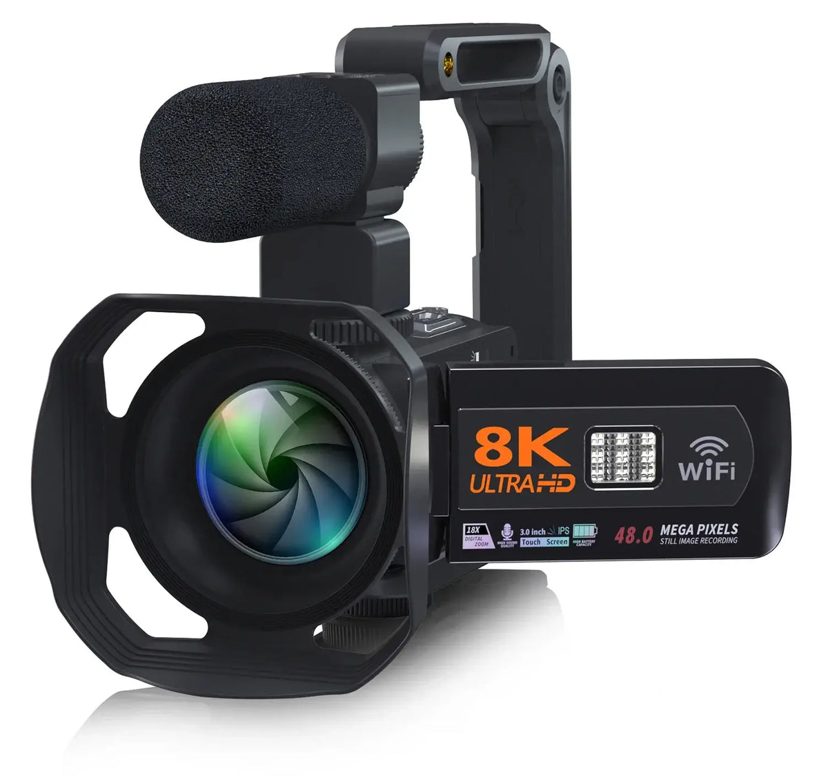 Cámara de vídeo profesional Full HD 8k, videocámara WiFi de 48 MP, zoom digital de 16X, transmisión, enfoque automático